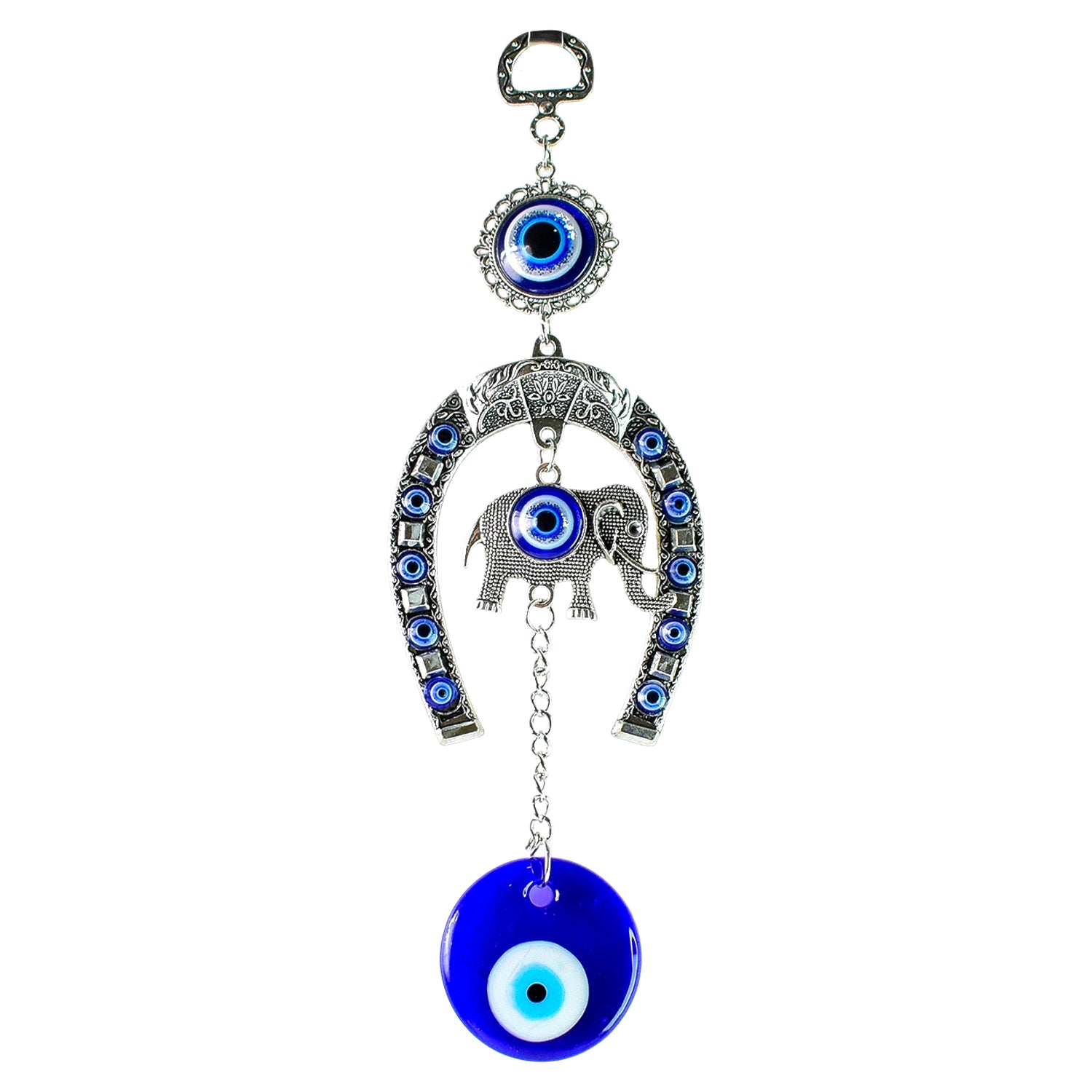 Decorative Nazar Wall Hanging with Evil Eye Beads and Bell Chimes Decorative Nazar Wall Hanging with Evil Eye Beads and Bell Chimes
